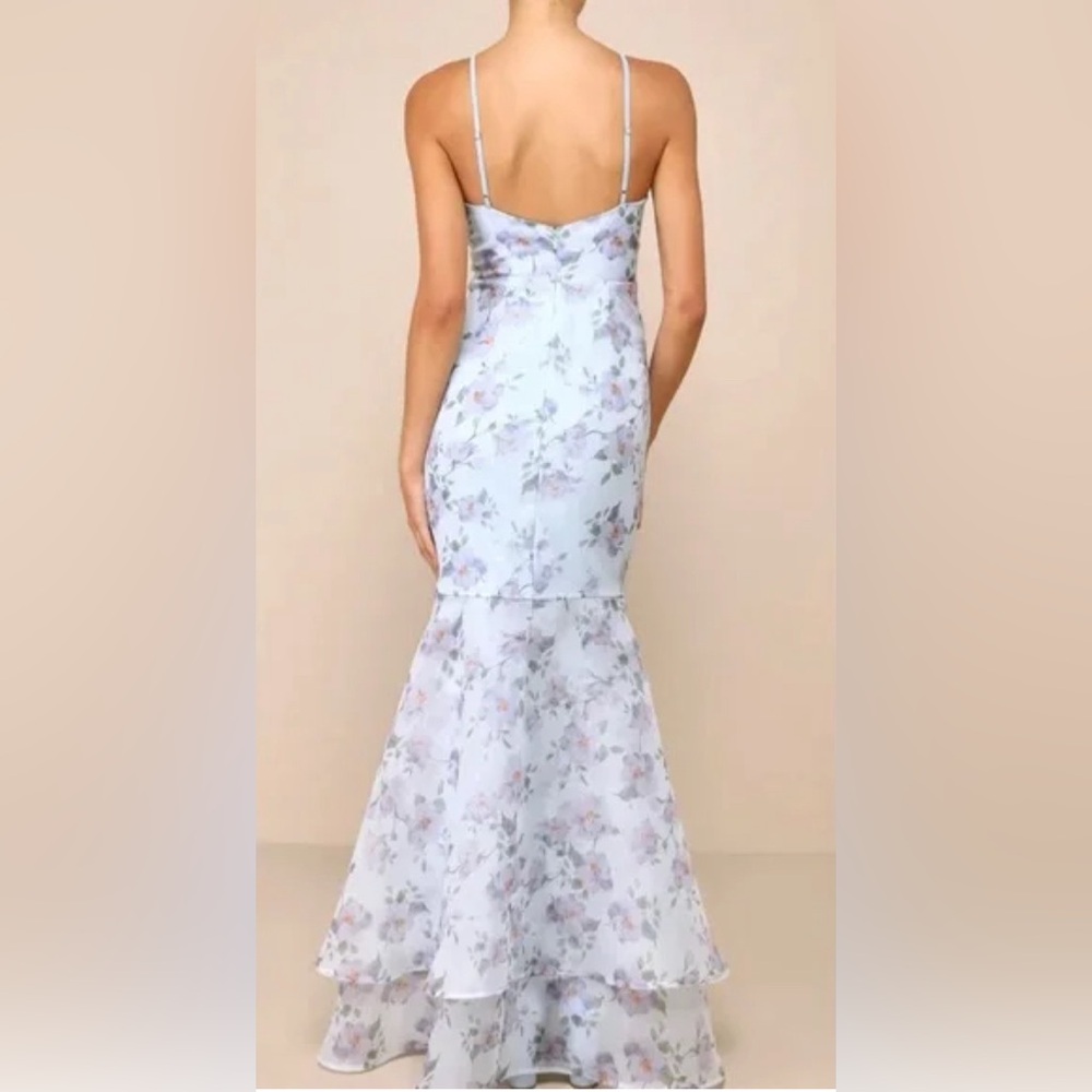 Lulu's Light Blue Floral Maxi Dress - Picture 2 of 11